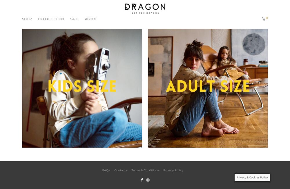 gotyoudragon.com — remise en état du site d'une marque de mode recyclée — capture d'écran du site