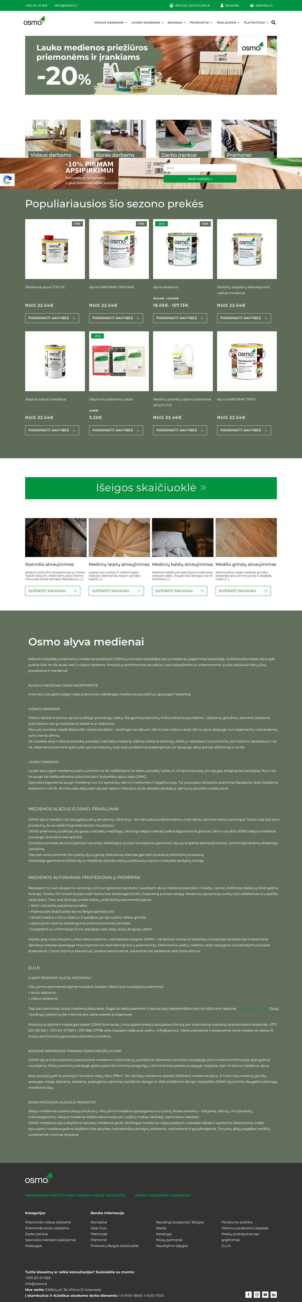 osmo.lt — audit de la boutique en ligne — capture d'écran du site